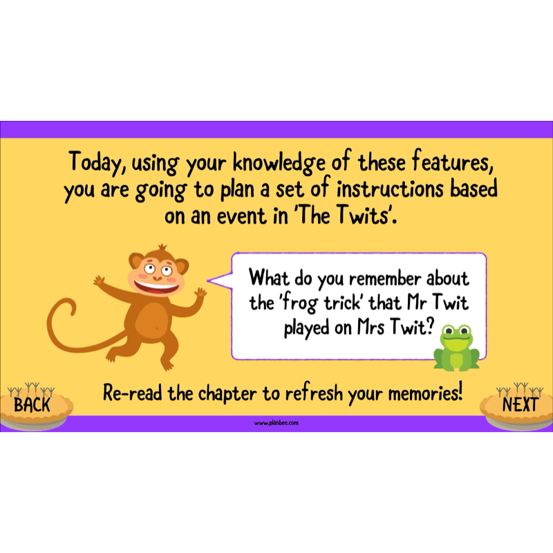 PlanBee The Twits Instructions KS2 | Year 4 English Pack