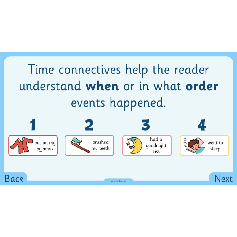 PlanBee Time Connectives KS1 - PlanBee English Lesson