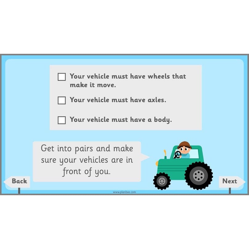 PlanBee Moving Vehicles KS1 Year 2 DT Lesson Planning by PlanBee