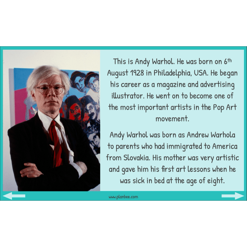 PlanBee Andy Warhol KS2 Art Lessons The Pop Art Movement | PlanBee