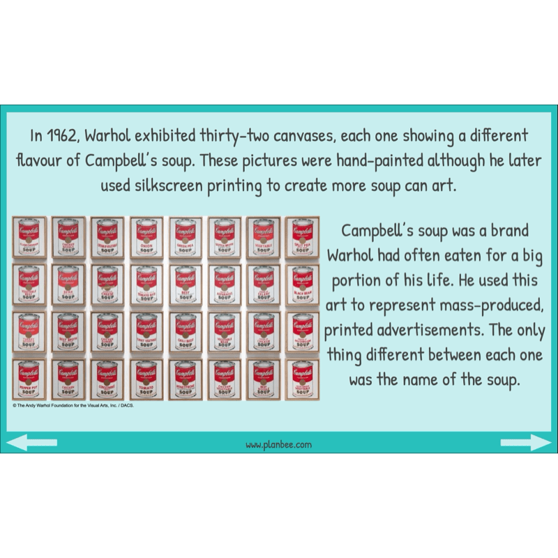 PlanBee Andy Warhol KS2 Art Lessons The Pop Art Movement | PlanBee