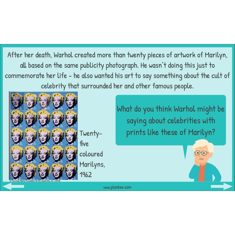 PlanBee Andy Warhol KS2 Art Lessons The Pop Art Movement | PlanBee