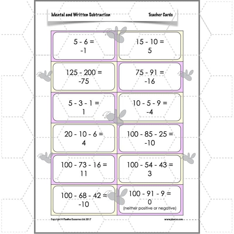 PlanBee Mental & Written Subtraction - Year 5 Maths Planning PlanBee