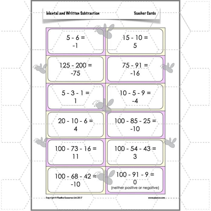 PlanBee Mental & Written Subtraction - Year 5 Maths Planning PlanBee