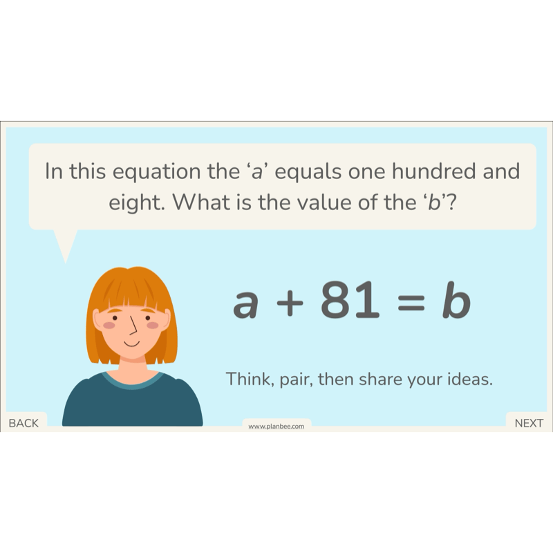 PlanBee Algebra: simple algebra lesson planning for Year 6