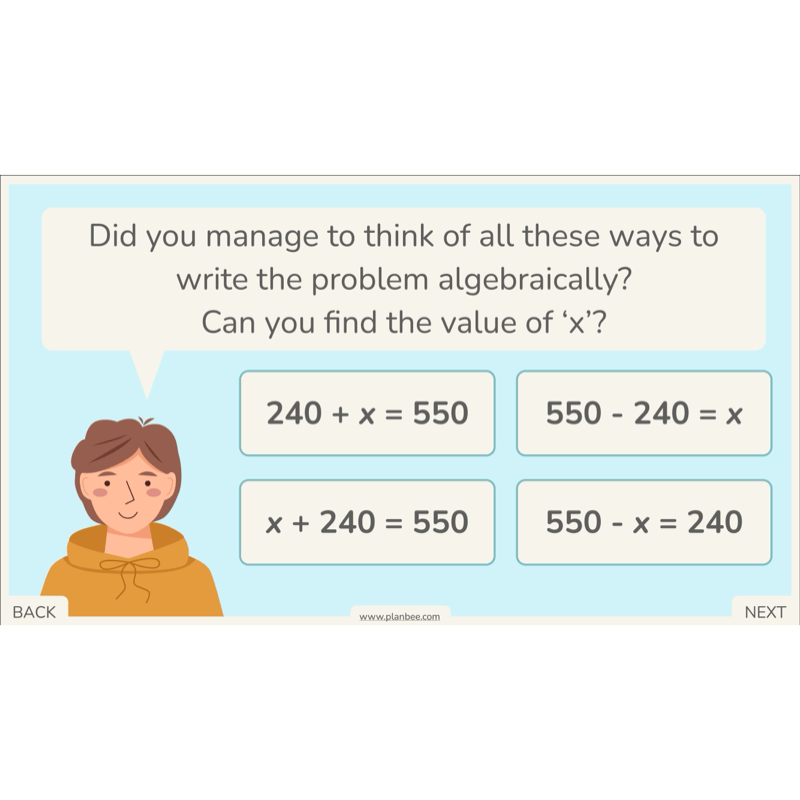 PlanBee Algebra: simple algebra lesson planning for Year 6