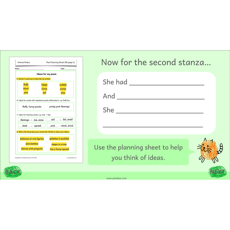 PlanBee Animal Poetry KS1 English Lesson Pack