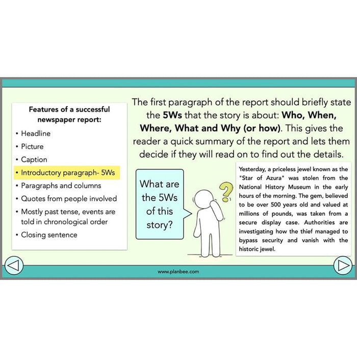 PlanBee Features of a Newspaper Report KS2 Lesson Pack | PlanBee