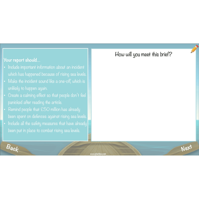 PlanBee Floodland: Newspaper Reports KS2 | Year 6 English Pack