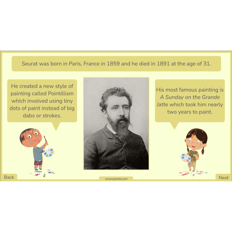 PlanBee Seurat and Pointillism KS2 Lesson Plans and Art Projects