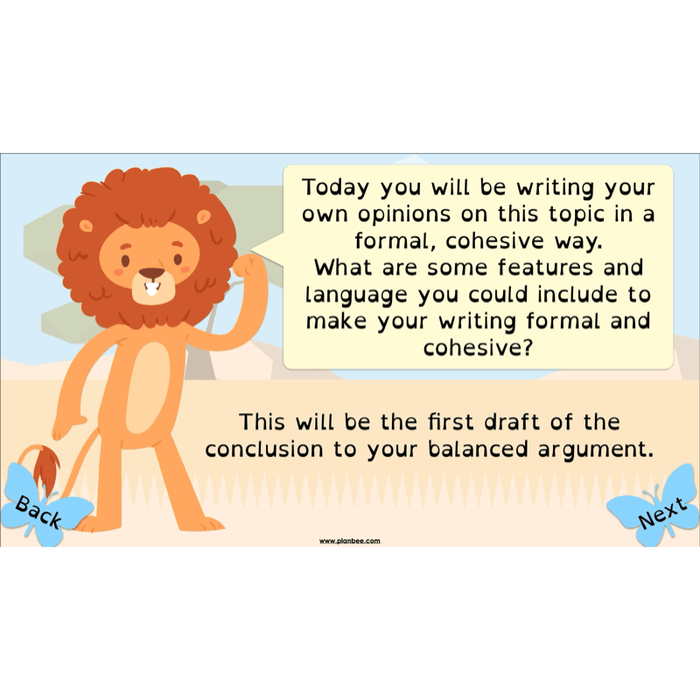 The Butterfly Lion: Balanced Arguments