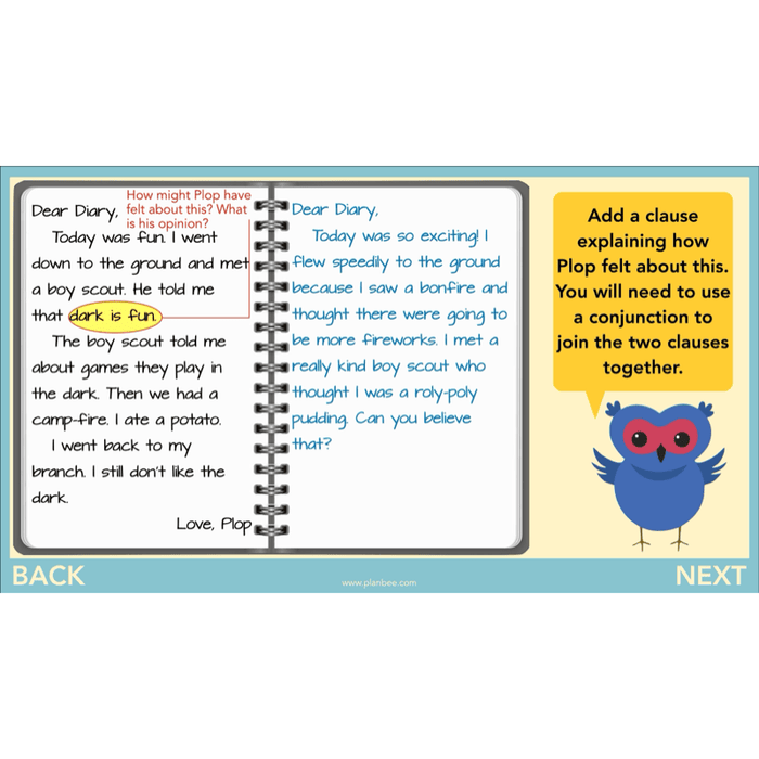 PlanBee FREE | The Owl who was Afraid of the Dark | Diaries KS2