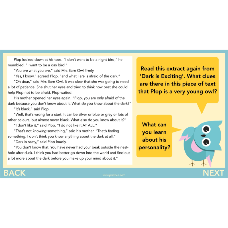 PlanBee The Owl who was Afraid of the Dark | KS2 Comprehension