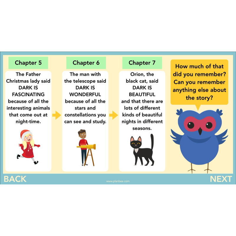 The Owl who was Afraid of the Dark: Reading Comprehension