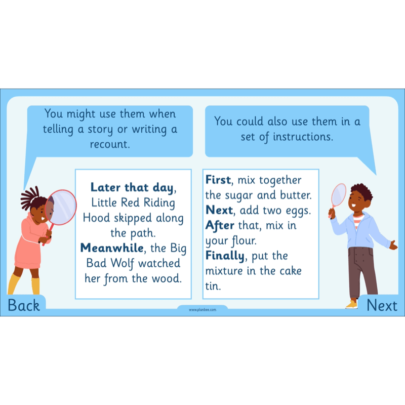PlanBee Time Connectives KS1 - PlanBee English Lesson