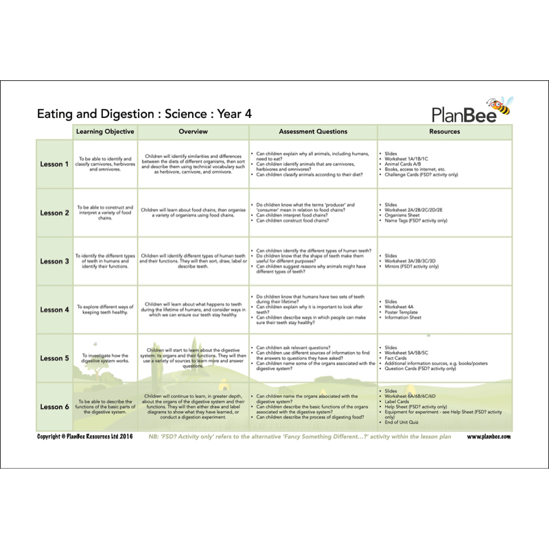PlanBee Year 4 Science Bundle