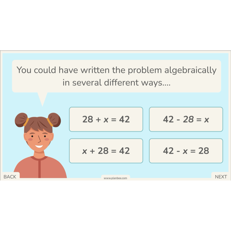 PlanBee Algebra: simple algebra lesson planning for Year 6