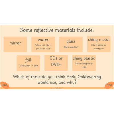 PlanBee Andy Goldsworthy KS1 Art Lesson Plans created by PlanBee