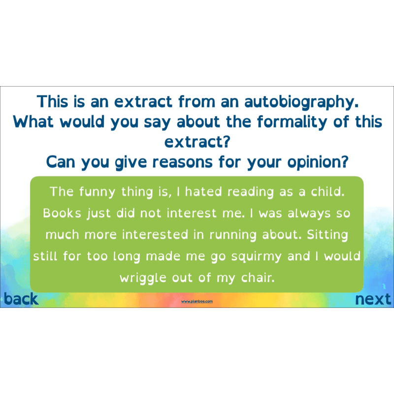 PlanBee Autobiography KS2 English Planning and Resources