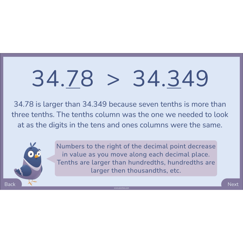 PlanBee Year 6 Decimal Place Value Maths Lessons by PlanBee