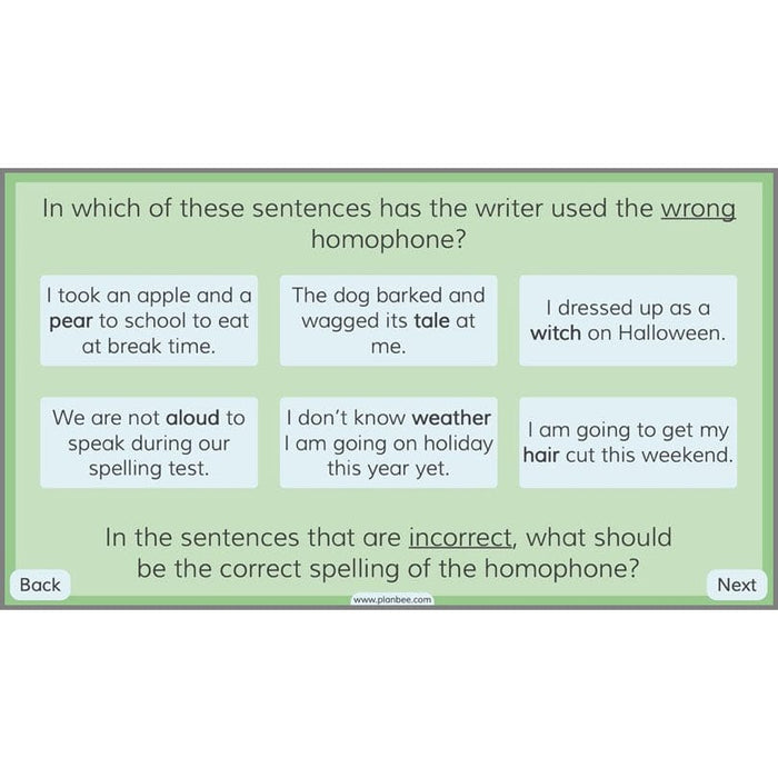 PlanBee Homophones KS2 | Year 3 English Lesson Pack