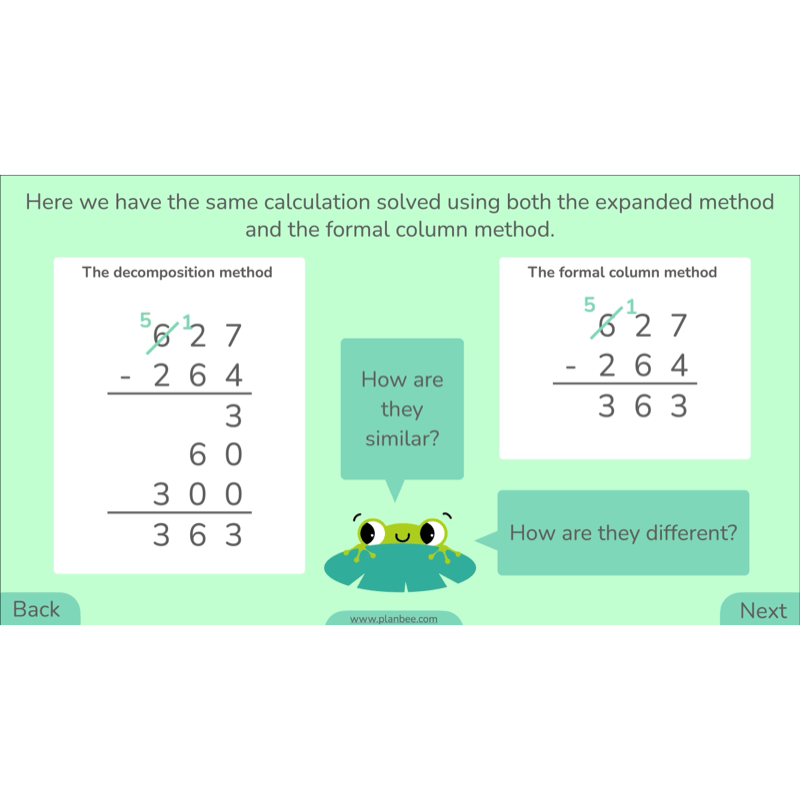 PlanBee Methods of Subtraction Year 4 Maths Lessons by PlanBee