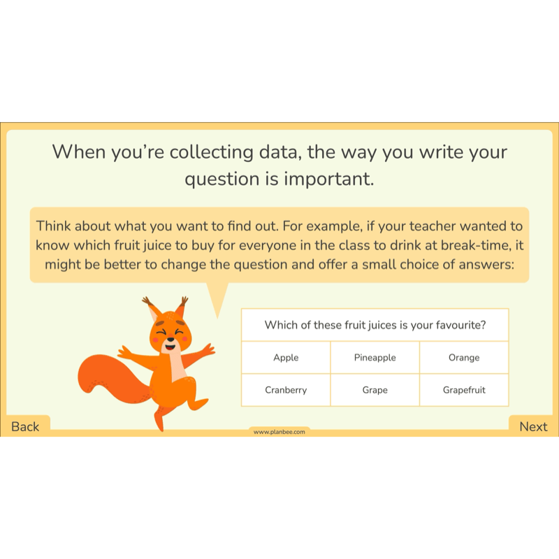 PlanBee Year 3 Statistics Organising Data PlanBee Maths Lesson