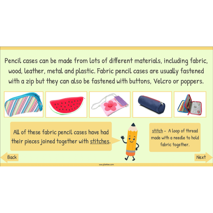 PlanBee Pencil Cases - Textiles: DT Lesson Plans for KS2 Y3/4