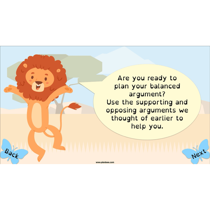 The Butterfly Lion: Balanced Arguments