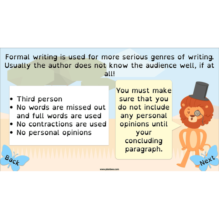 The Butterfly Lion: Balanced Arguments