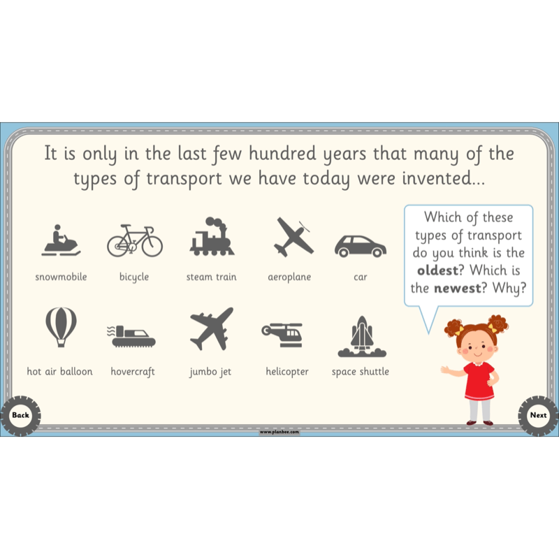 PlanBee The History of Transport KS1 History Lesson Pack