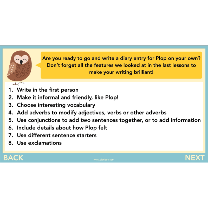 PlanBee FREE | The Owl who was Afraid of the Dark | Diaries KS2