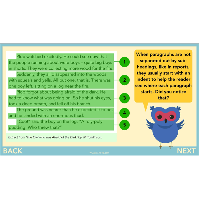 PlanBee The Owl who was Afraid of the Dark | KS2 Non-chronological Reports