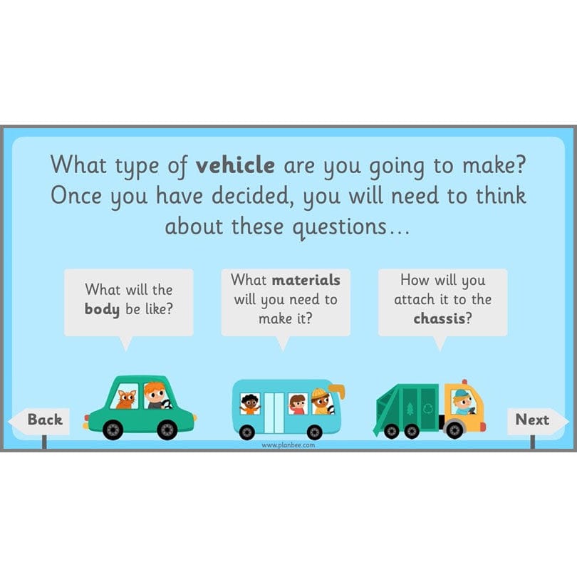 PlanBee Moving Vehicles KS1 Year 2 DT Lesson Planning by PlanBee