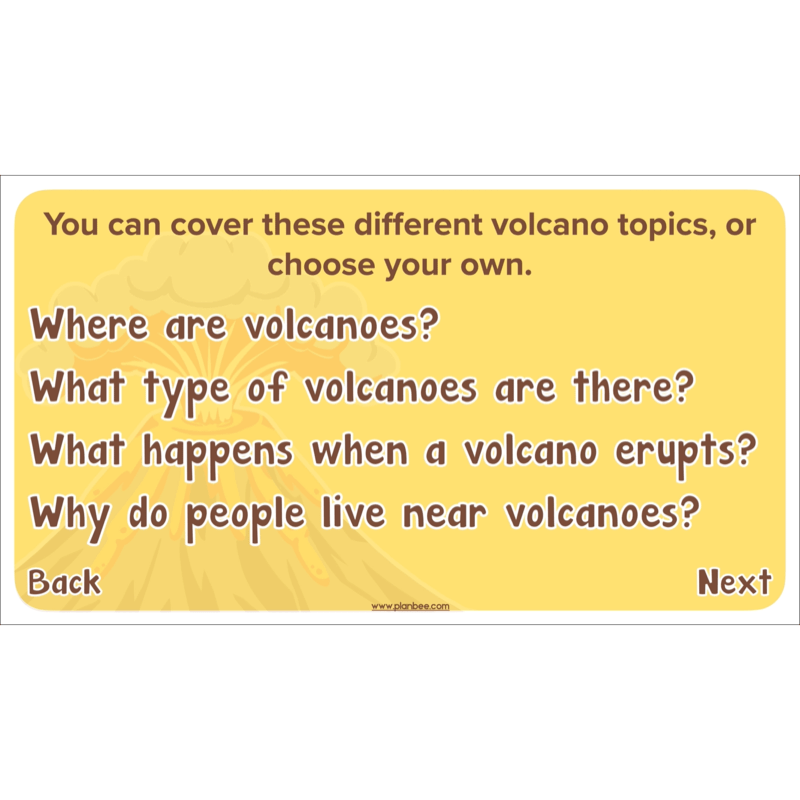PlanBee Volcanoes KS2 Geography Lesson Planning