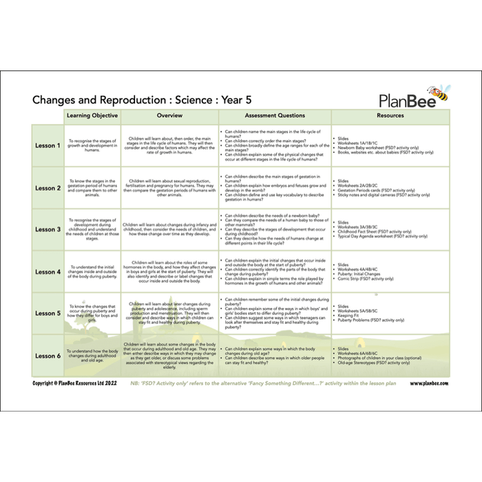 PlanBee Year 5 Science Bundle | Full Objective Coverage