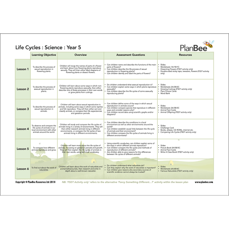 PlanBee Year 5 Science Bundle | Full Objective Coverage