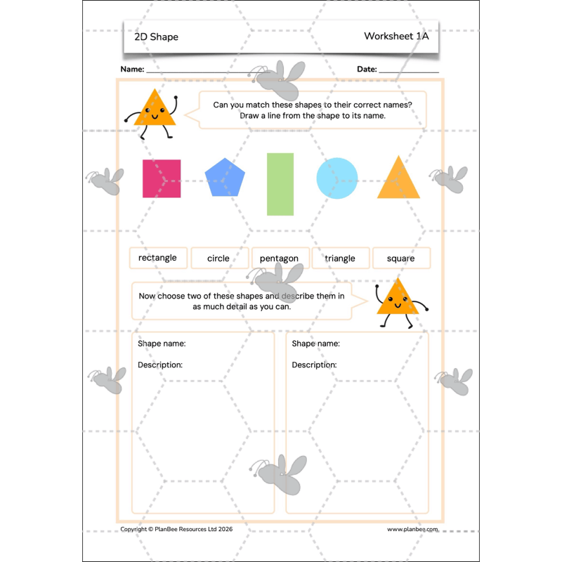 PlanBee 2D Shapes Year 3 Maths Lesson Pack by PlanBee