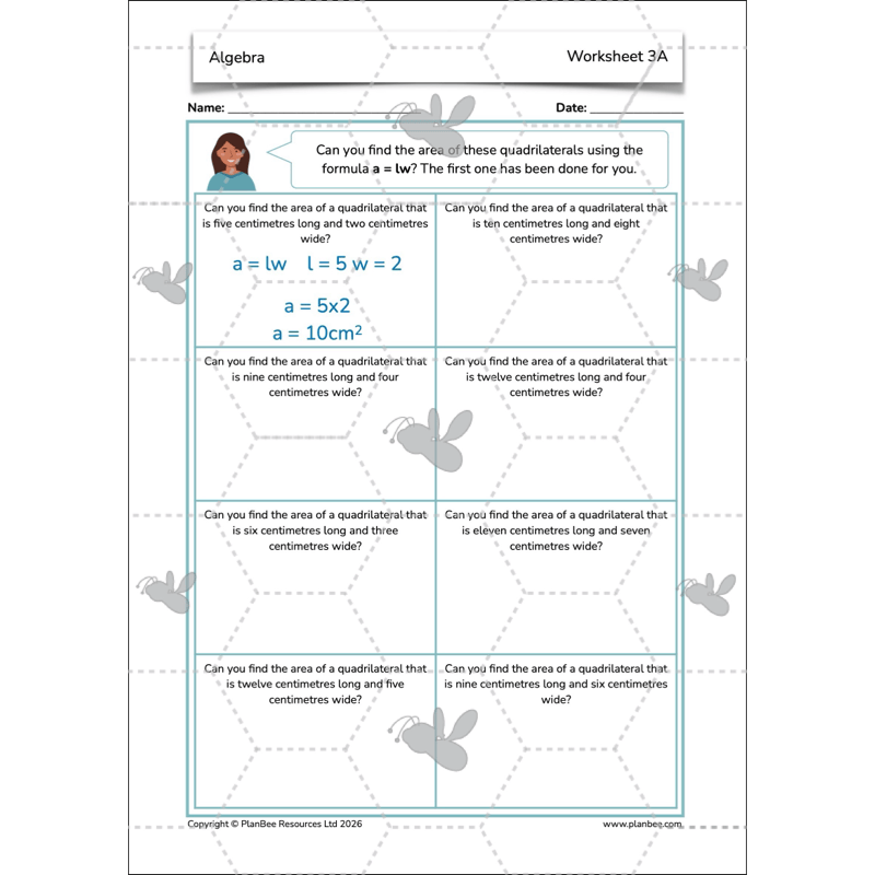 PlanBee Algebra: simple algebra lesson planning for Year 6