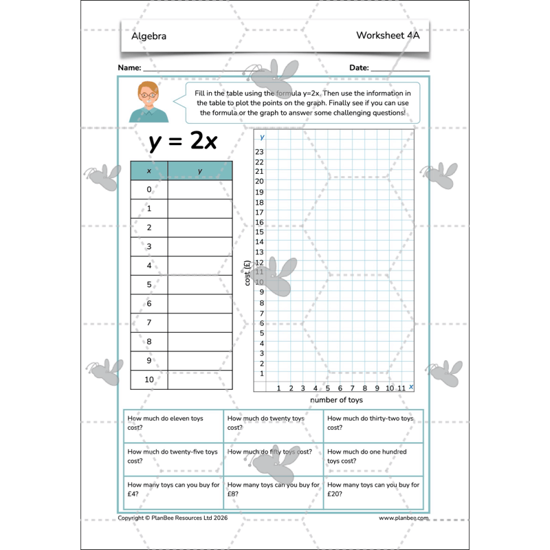 PlanBee Algebra: simple algebra lesson planning for Year 6