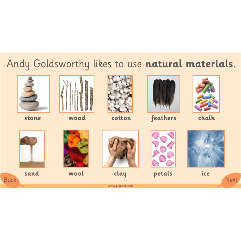 PlanBee Andy Goldsworthy KS1 Art Lesson Plans created by PlanBee