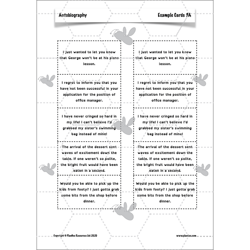 PlanBee Autobiography KS2 English Planning and Resources