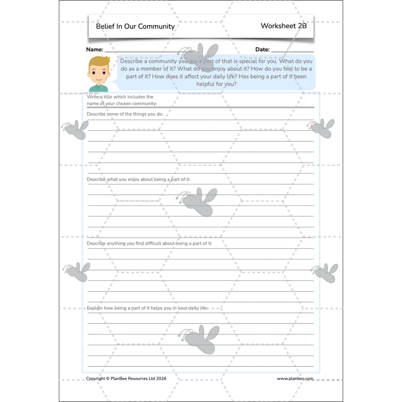 PlanBee Belief In Our Community: Complete set of KS2 RE lessons