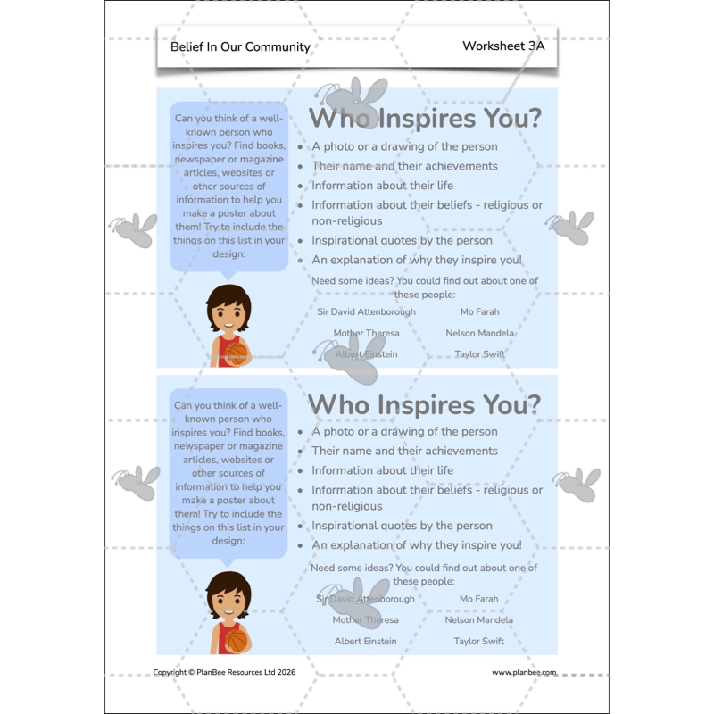 PlanBee Belief In Our Community: Complete set of KS2 RE lessons