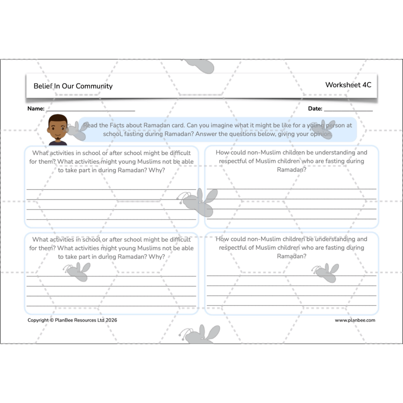 PlanBee Belief In Our Community: Complete set of KS2 RE lessons
