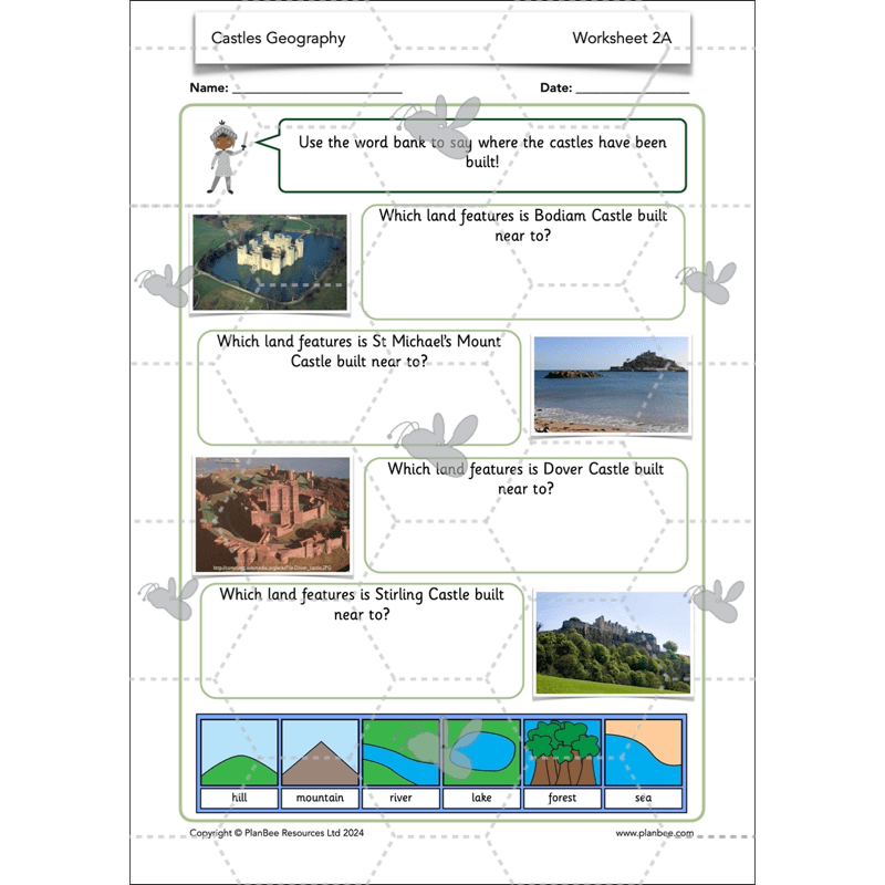 PlanBee Castles KS1 Geography Lesson Planning and Resources