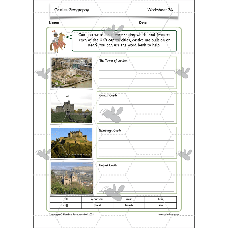 PlanBee Castles KS1 Geography Lesson Planning and Resources