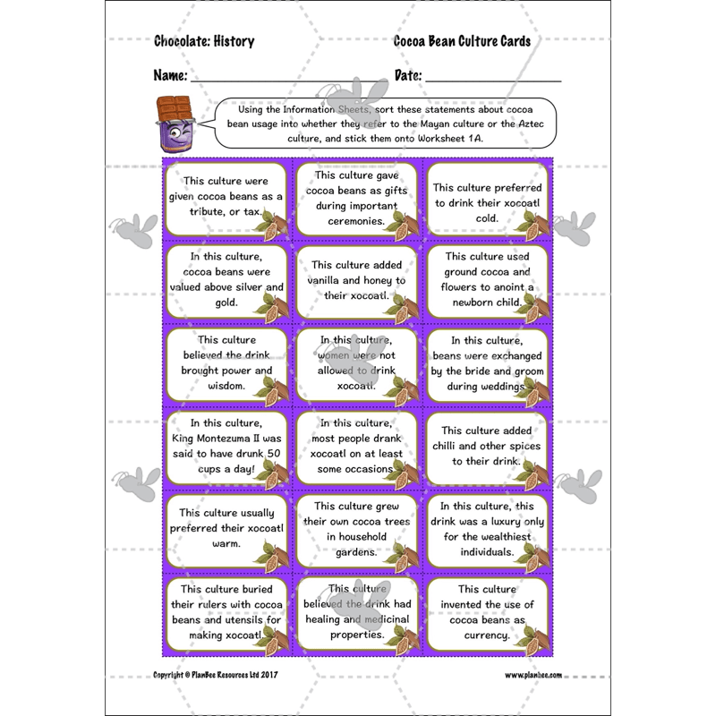 PlanBee Chocolate Topic KS2 Enrichment Lesson Pack
