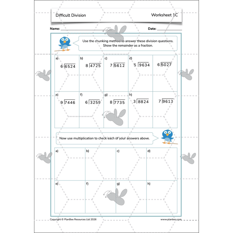 PlanBee Division Year 6 Maths Lessons and Worksheets by PlanBee
