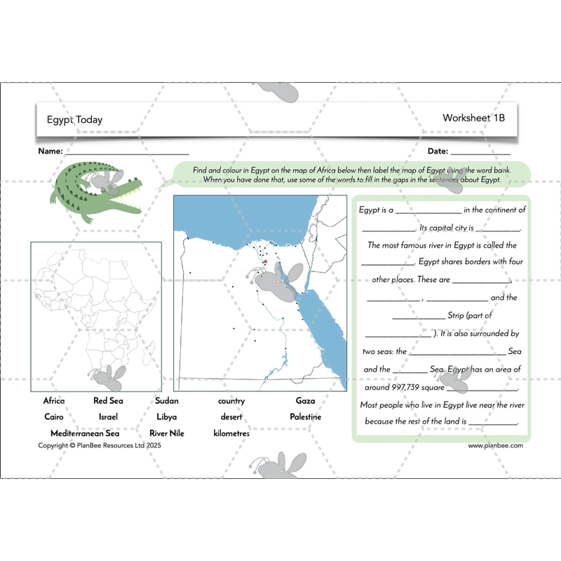 PlanBee Egypt Today - Year 3/4 Geography Lessons 
